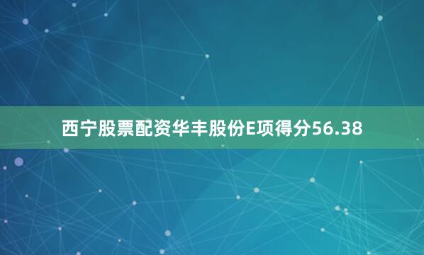 西宁股票配资华丰股份E项得分56.38